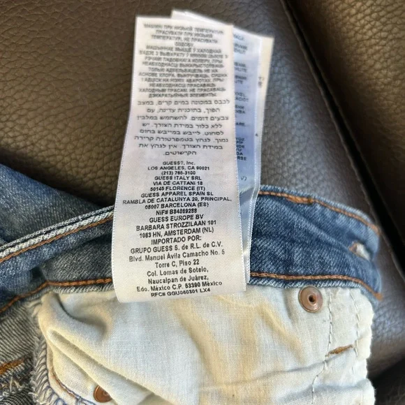 Guess Blue Distressed Jean Shorts - Picture 10 of 10